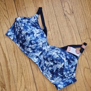 Cacique Blue and White Floral Bra